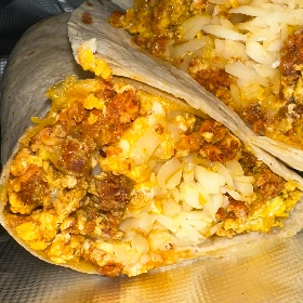 Chorizo and Eggs Breakfast Burrito