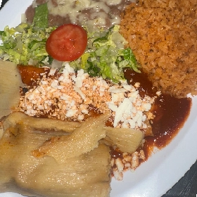 Combo 15: 1 Tamal and Cheese Enchilada