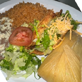 Combo 16: 1 Tamal and 1 Hard Beef Taco