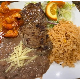 Bistec con Camarones - Platillo