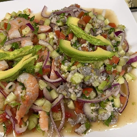 Ceviche de camaron cocido