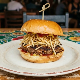 Frita Cubana and Fries