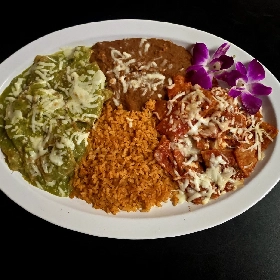 Chilaquiles with meat and choice of meat