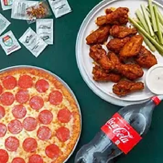 1 Large Pizza 1 Topping 12 Wings