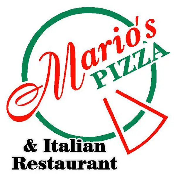Marios Pizza logo.