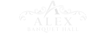 Alex Banquet Hall logo.
