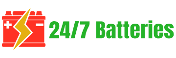 24/7 Batteries logo.