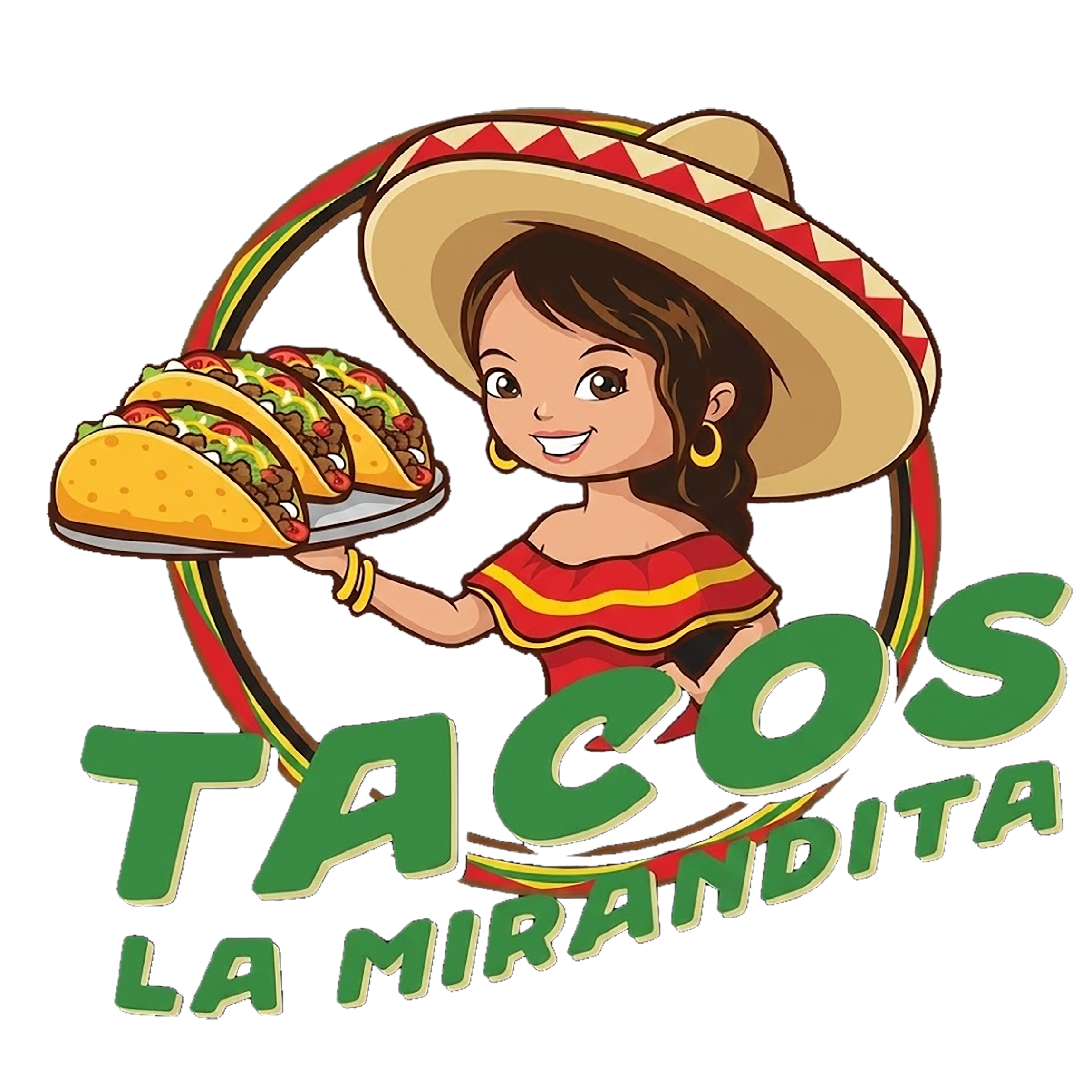 Tacos La Mirandita logo.