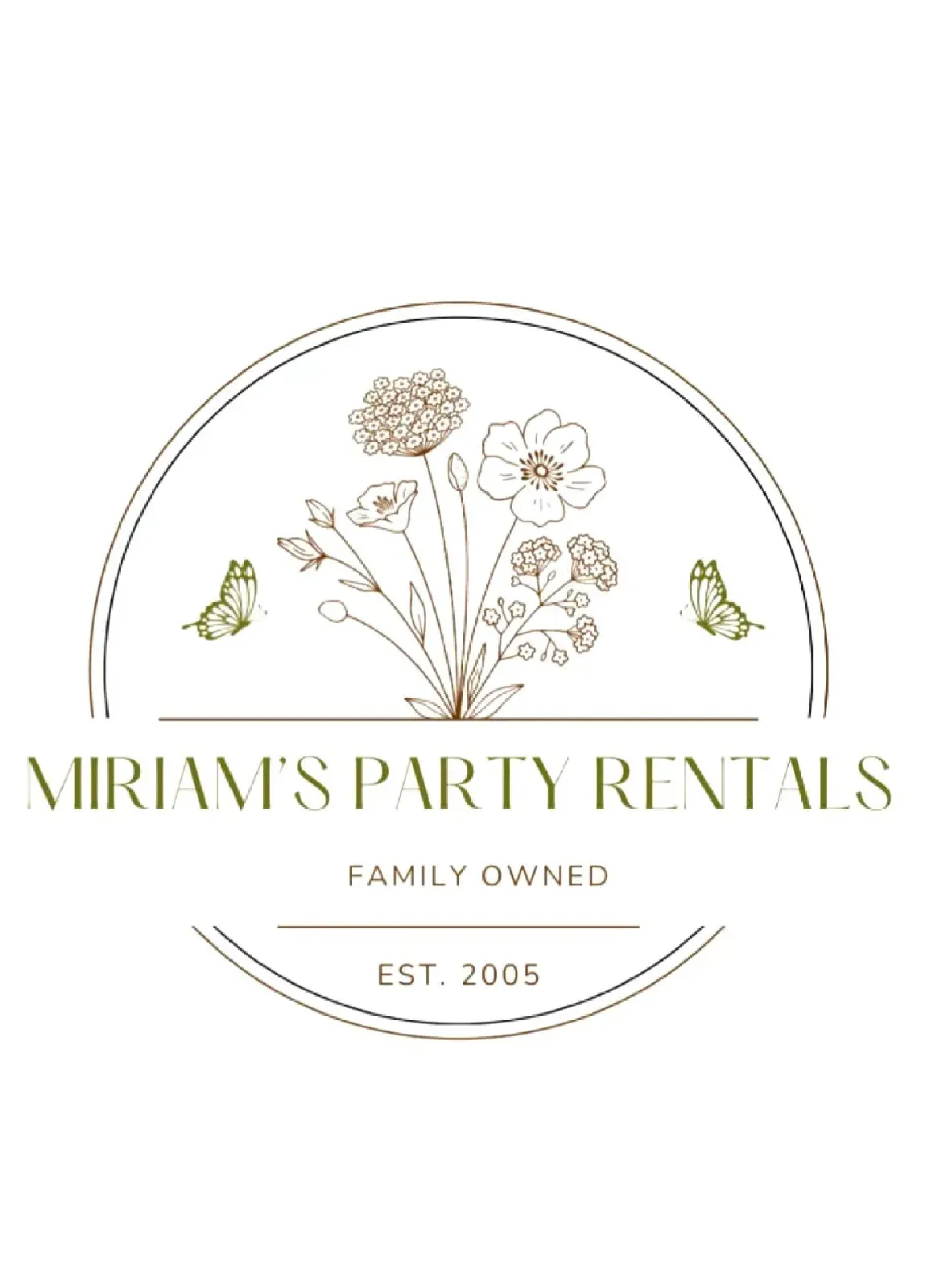 Miriams Party Rentals logo.